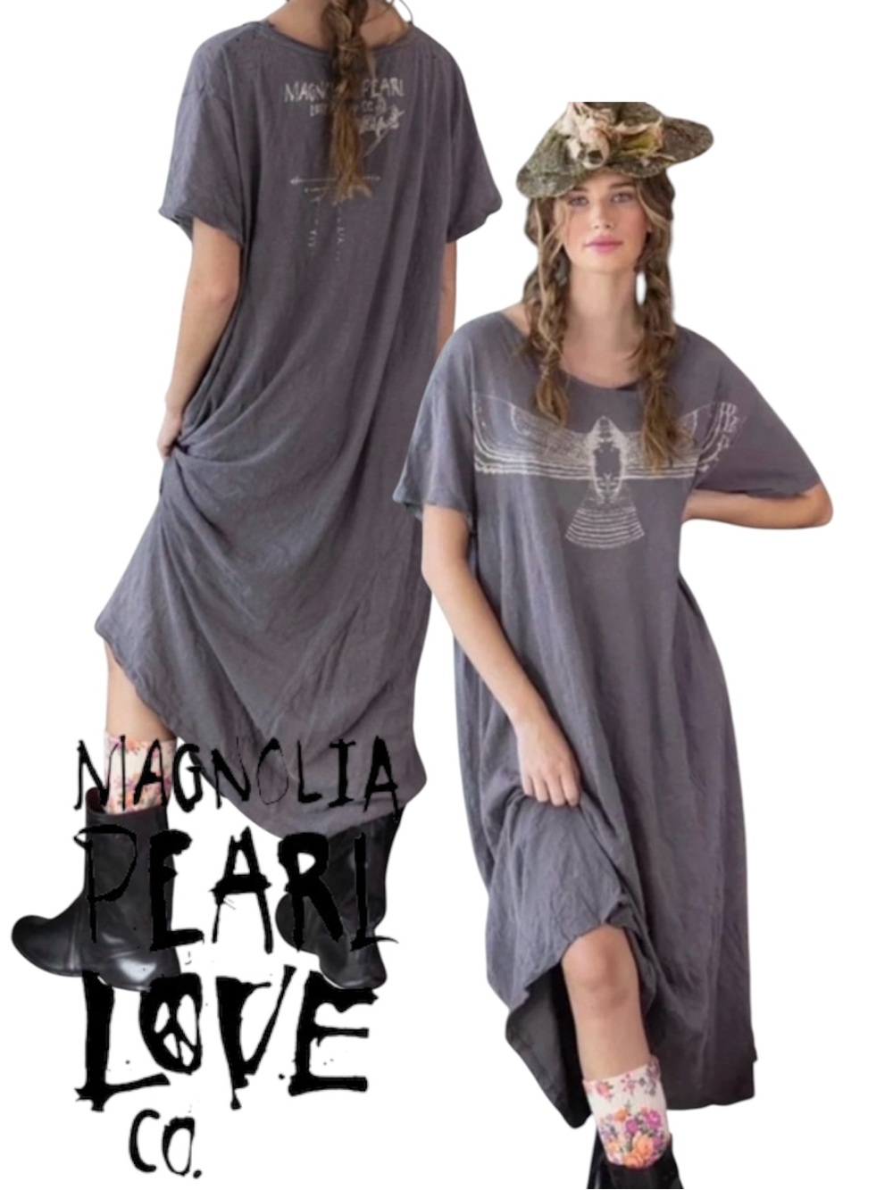 ⭐️Magnolia Pearl Hawk Tee Dress 1030 Ozzy Distressed Maxi OSFM